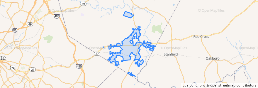 Mapa de ubicacion de Midland.