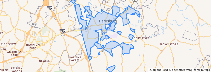 Mapa de ubicacion de Harrisburg.