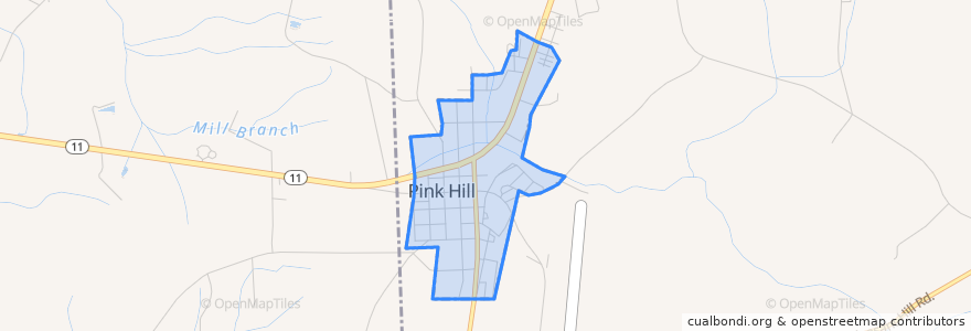 Mapa de ubicacion de Pink Hill.