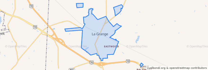 Mapa de ubicacion de La Grange.