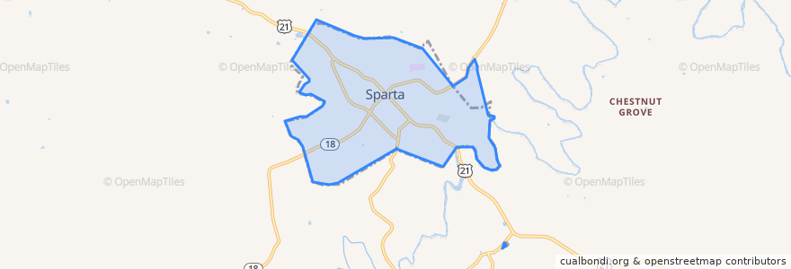 Mapa de ubicacion de Sparta.