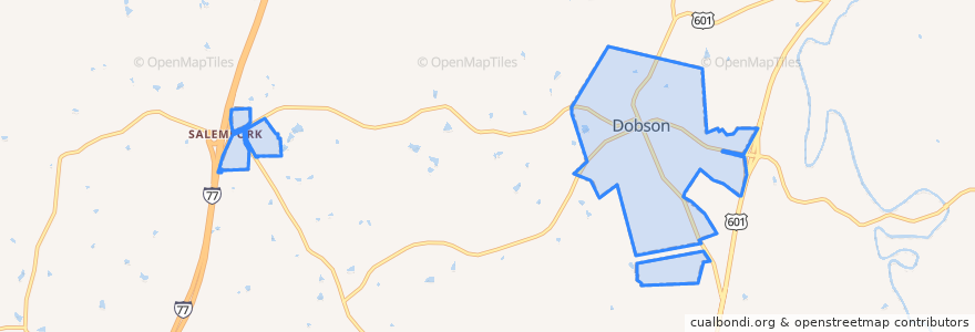 Mapa de ubicacion de Dobson.