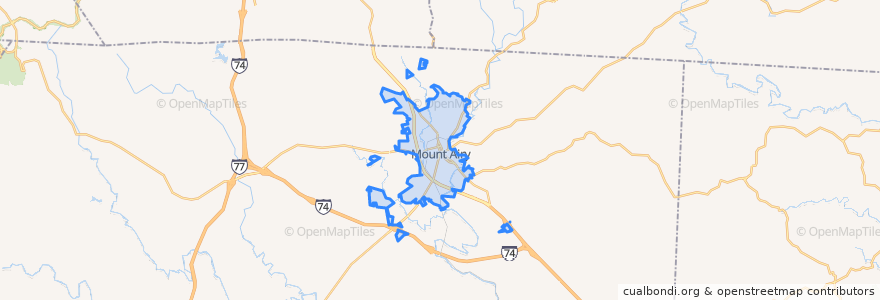 Mapa de ubicacion de Mount Airy.