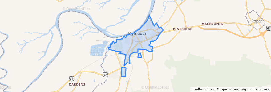 Mapa de ubicacion de Plymouth.
