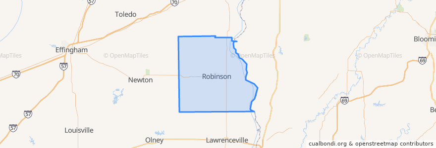 Mapa de ubicacion de Crawford County.