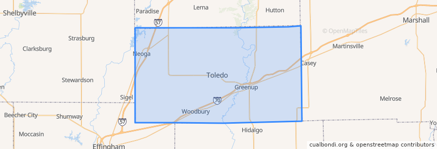 Mapa de ubicacion de Cumberland County.