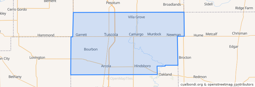 Mapa de ubicacion de Douglas County.