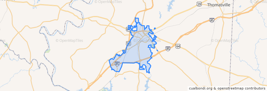 Mapa de ubicacion de Lexington.