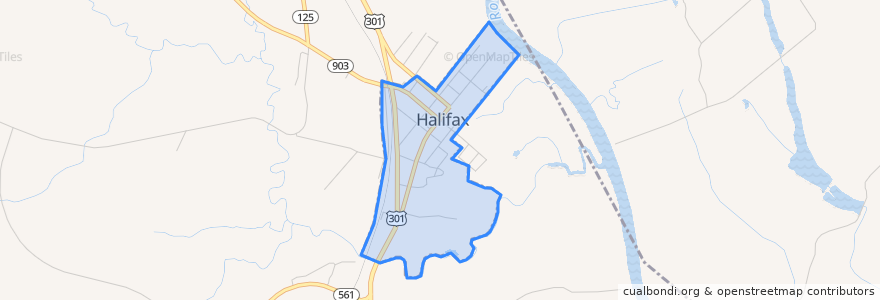 Mapa de ubicacion de Halifax.