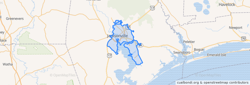 Mapa de ubicacion de Jacksonville.