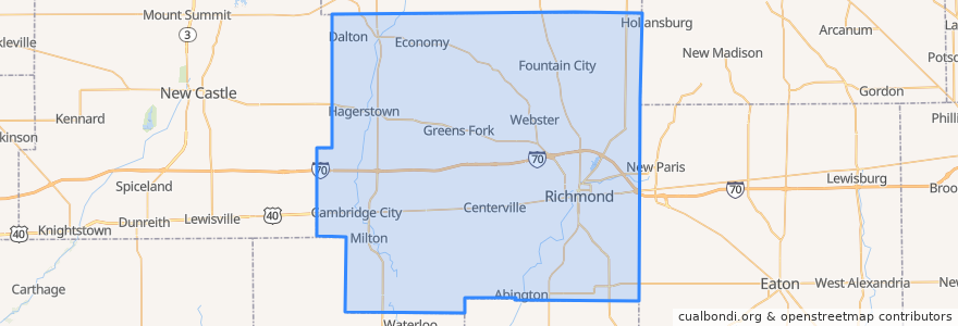 Mapa de ubicacion de Wayne County.