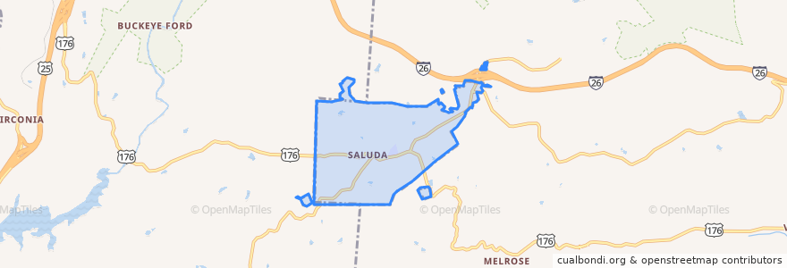 Mapa de ubicacion de Saluda.