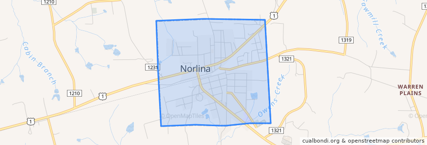 Mapa de ubicacion de Norlina.