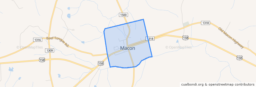 Mapa de ubicacion de Macon.