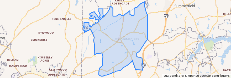 Mapa de ubicacion de Oak Ridge.