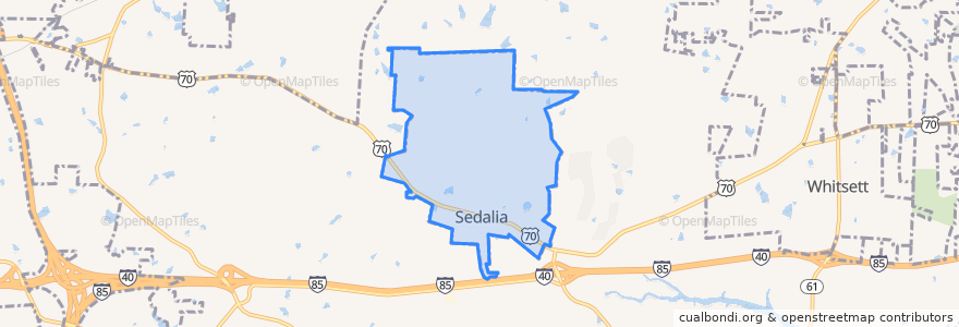 Mapa de ubicacion de Sedalia.