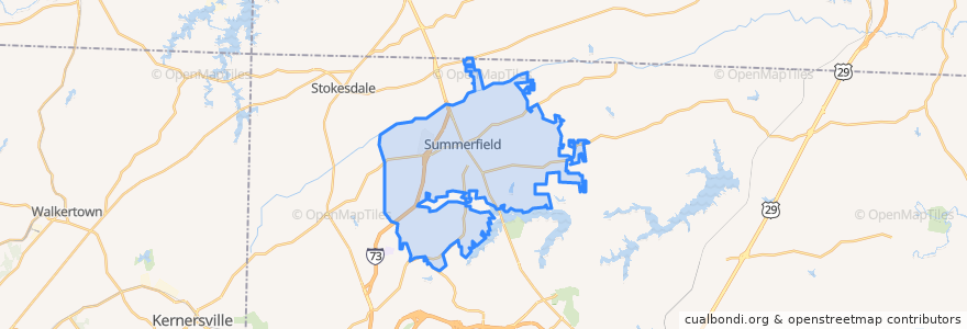 Mapa de ubicacion de Summerfield.