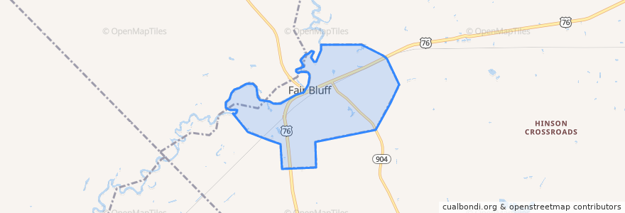 Mapa de ubicacion de Fair Bluff.