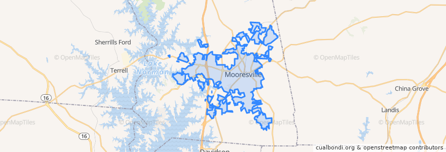 Mapa de ubicacion de Mooresville.