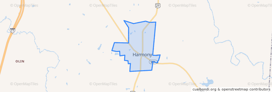 Mapa de ubicacion de Harmony.