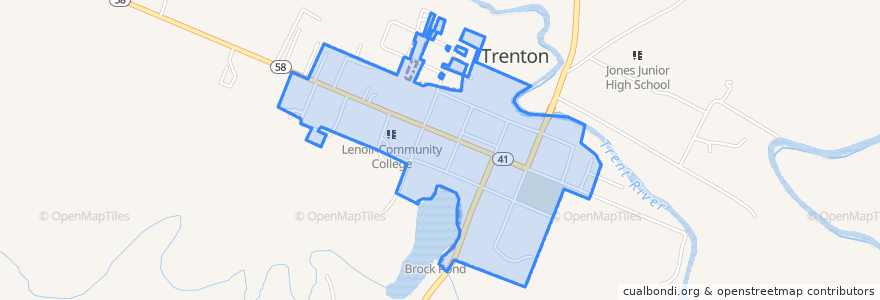 Mapa de ubicacion de Trenton.