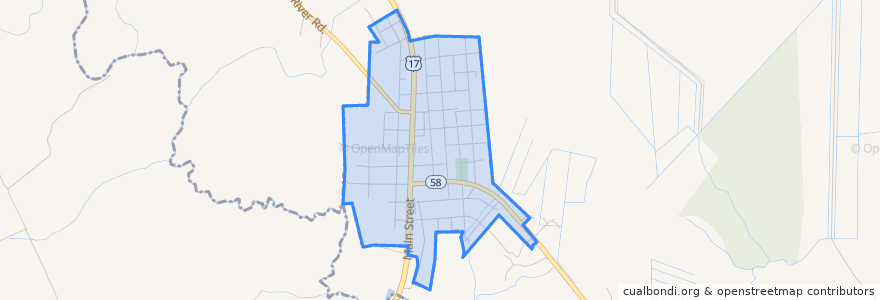 Mapa de ubicacion de Maysville.