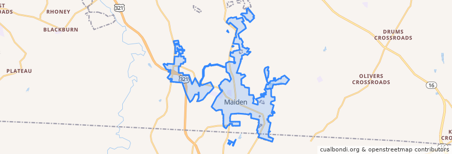 Mapa de ubicacion de Maiden.