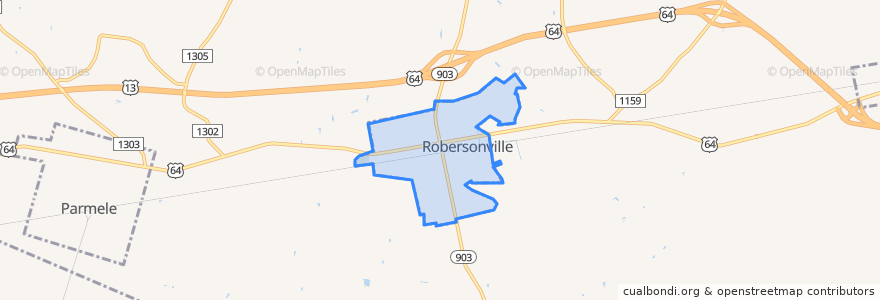 Mapa de ubicacion de Robersonville.