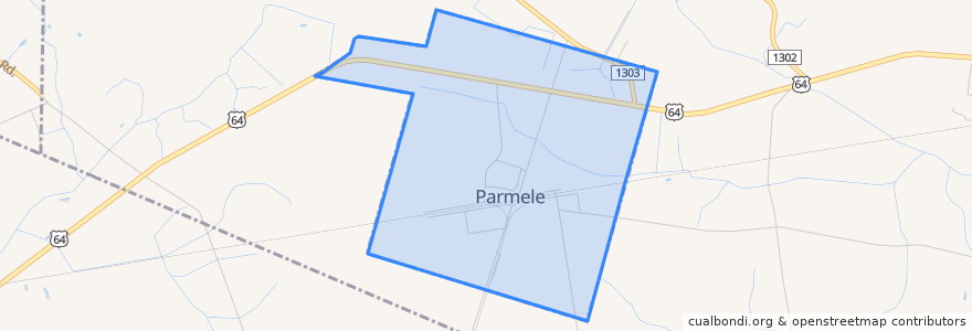 Mapa de ubicacion de Parmele.