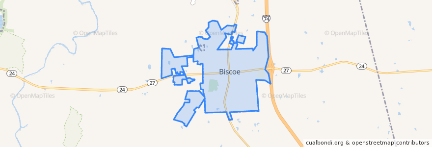 Mapa de ubicacion de Biscoe.