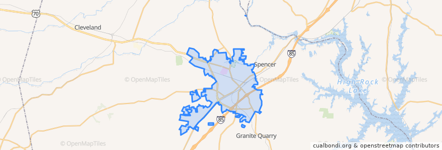 Mapa de ubicacion de Salisbury.