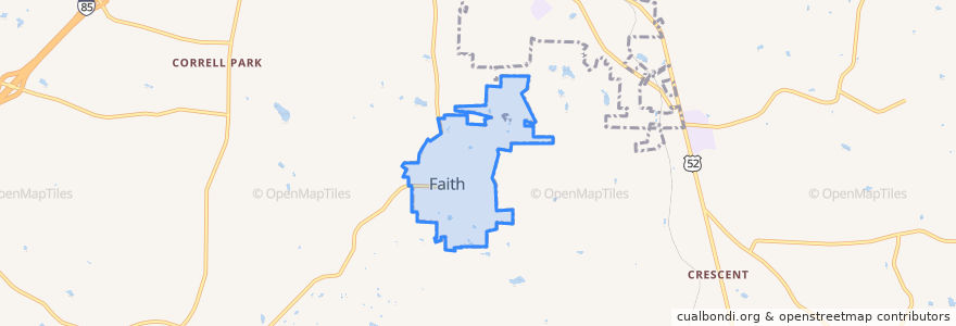 Mapa de ubicacion de Faith.