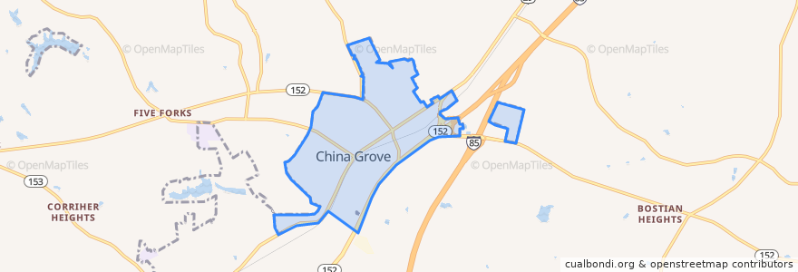 Mapa de ubicacion de China Grove.