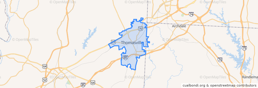 Mapa de ubicacion de Thomasville.