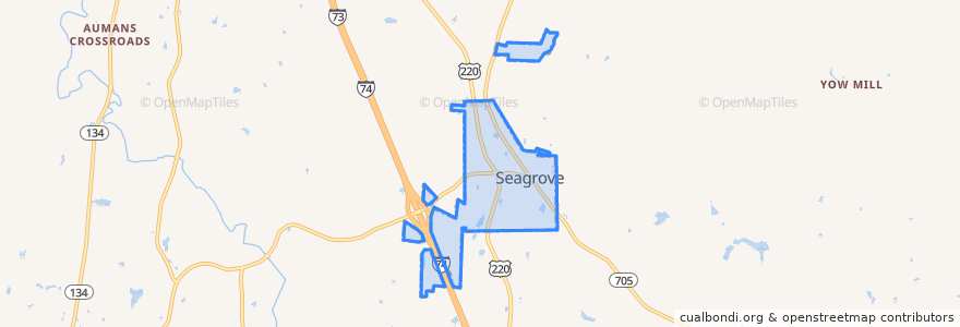 Mapa de ubicacion de Seagrove.