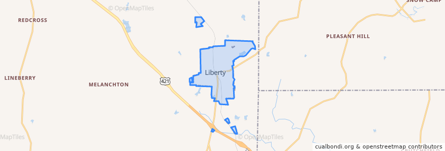 Mapa de ubicacion de Liberty.