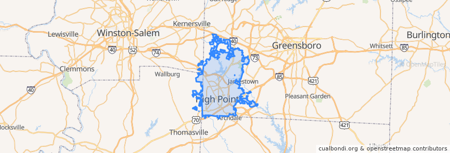 Mapa de ubicacion de High Point.