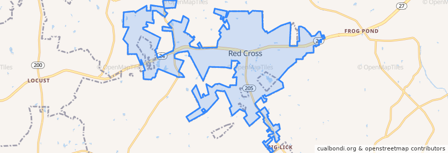 Mapa de ubicacion de Red Cross.