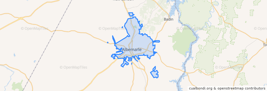 Mapa de ubicacion de Albemarle.
