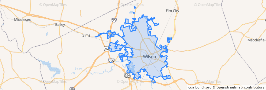 Mapa de ubicacion de Wilson.