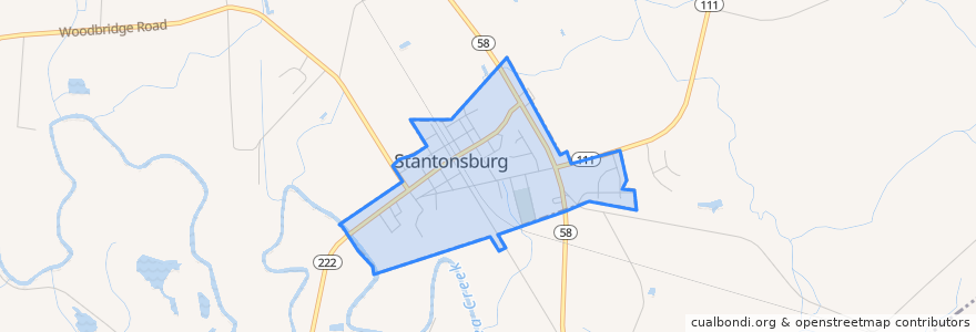 Mapa de ubicacion de Stantonsburg.