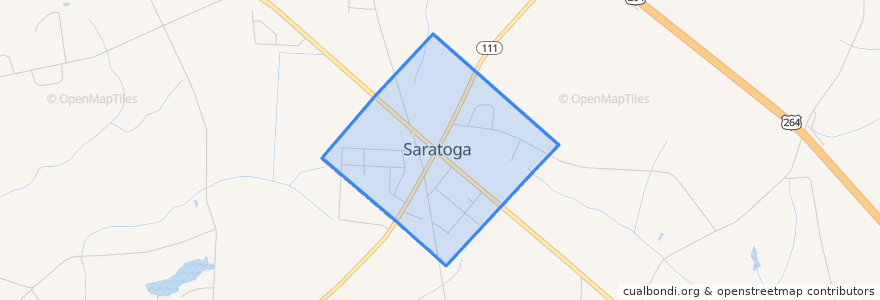 Mapa de ubicacion de Saratoga.