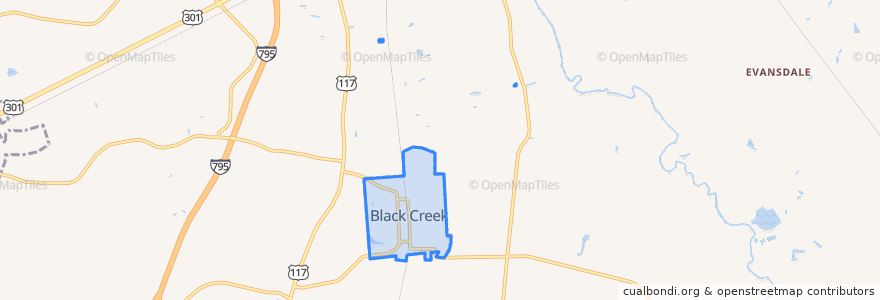 Mapa de ubicacion de Black Creek.