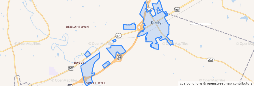 Mapa de ubicacion de Kenly.