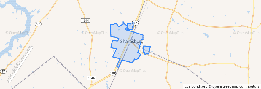 Mapa de ubicacion de Sharpsburg.