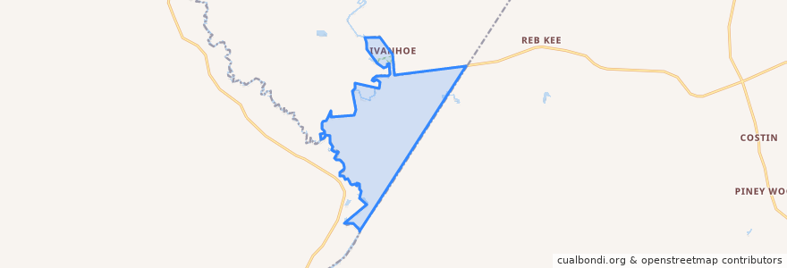 Mapa de ubicacion de Ivanhoe.
