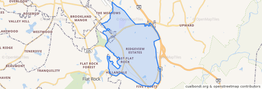 Mapa de ubicacion de East Flat Rock.