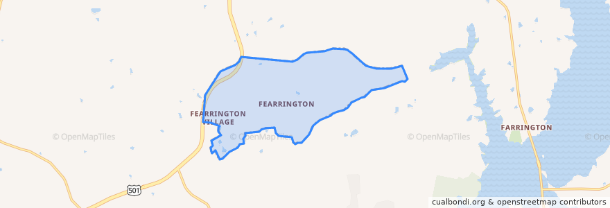 Mapa de ubicacion de Fearrington.