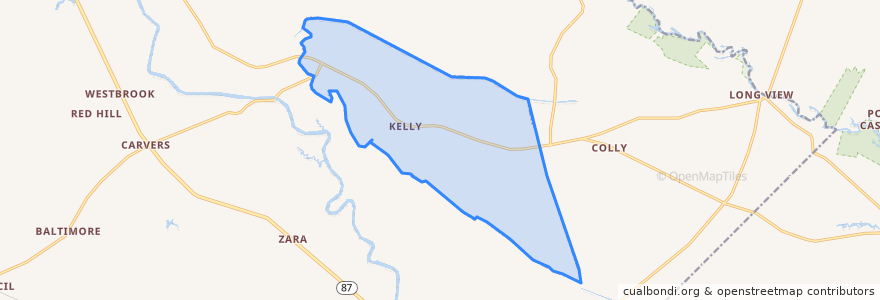 Mapa de ubicacion de Kelly.