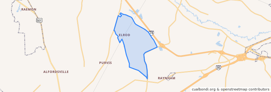 Mapa de ubicacion de Elrod.